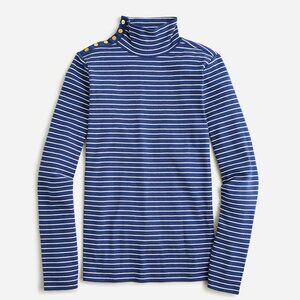 J. Crew Blue Striped Turtleneck